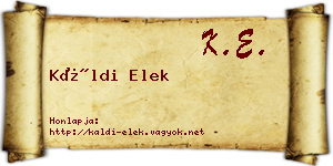 Káldi Elek névjegykártya