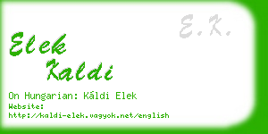 elek kaldi business card